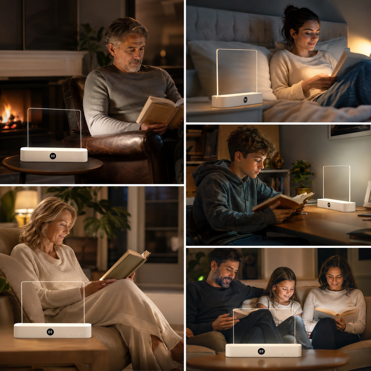 Night Reading Lamp with Soft, Eye-Comfort Glow
